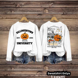 Long sleeved sweatshirt with Halloween pumpkin pattern sweatshirt