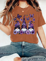 T-shirt purple magic hat Halloween print