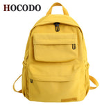 HOCODO Solid Color Backpack For Women 2019 Waterproof Nylon Multi Pocket Travel Backpacks Large Capacity School Bag For Teenage