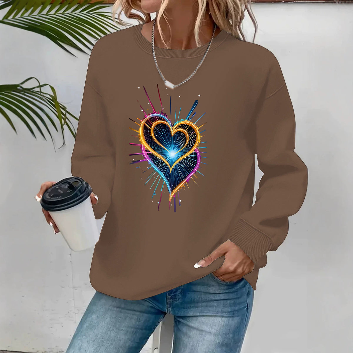 Loose velvet sweatshirt