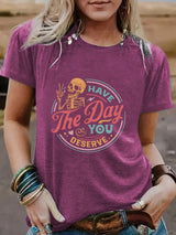Halloween pattern round neck short sleeved shirt