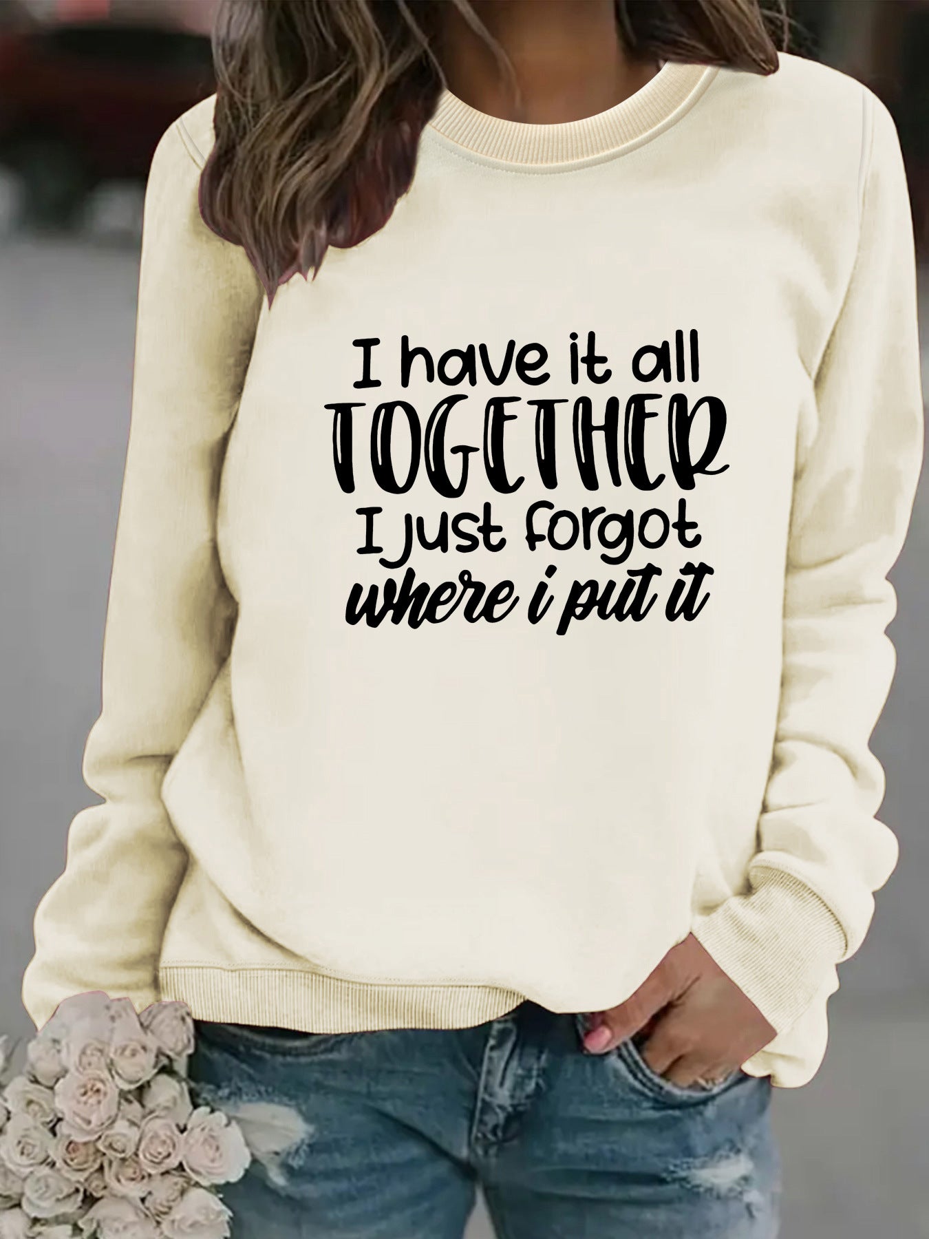TOGETHEK printed pullover sweatshirt sweatshirt