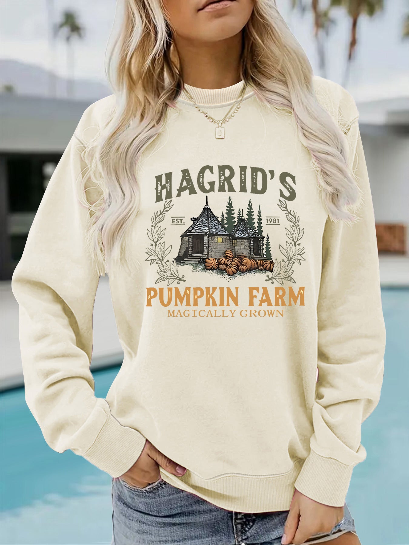 Printed pullover sweatshirt sweatshirt