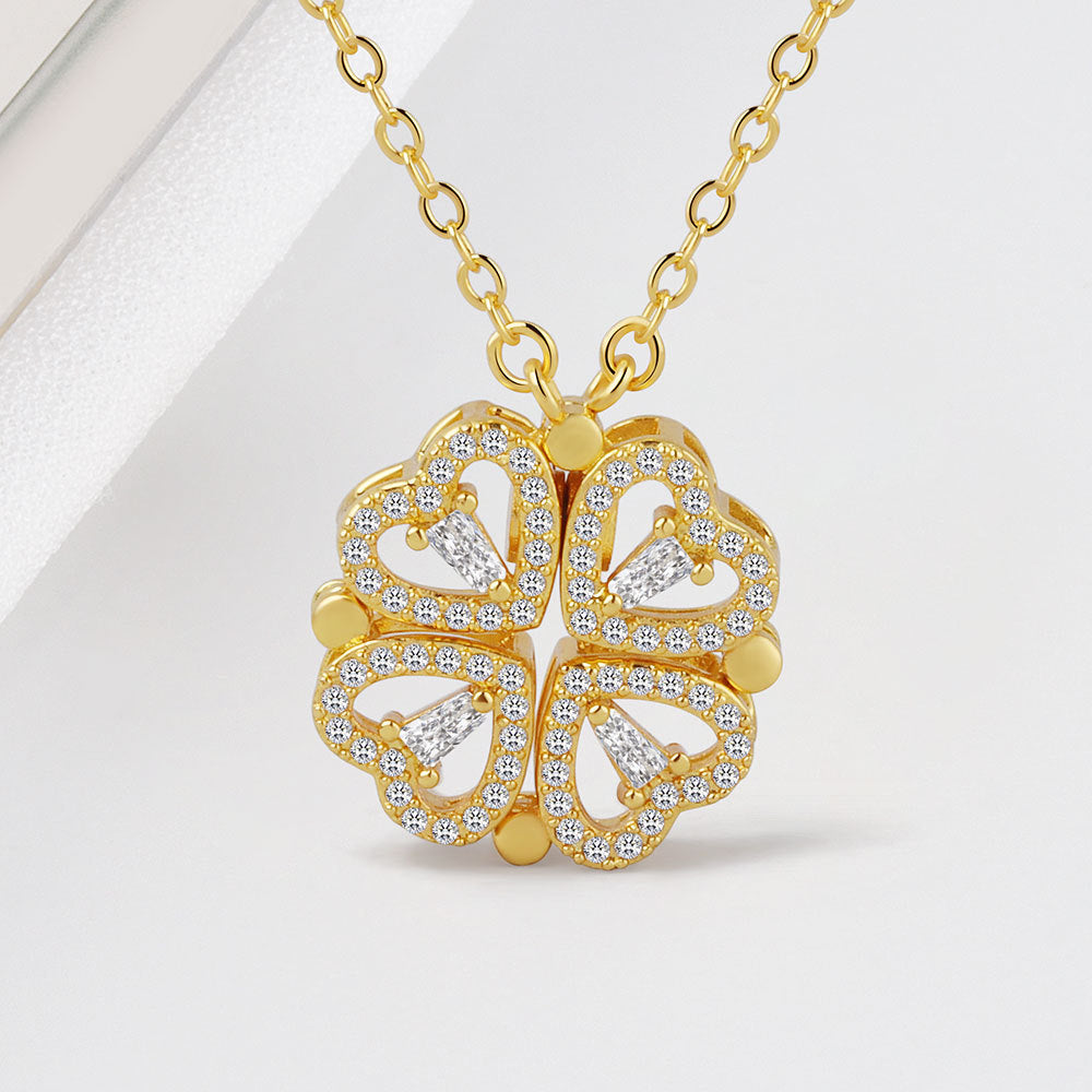 S925 Variety sterling silver sterling silver four leaf clover necklace a small love collarbone chain
