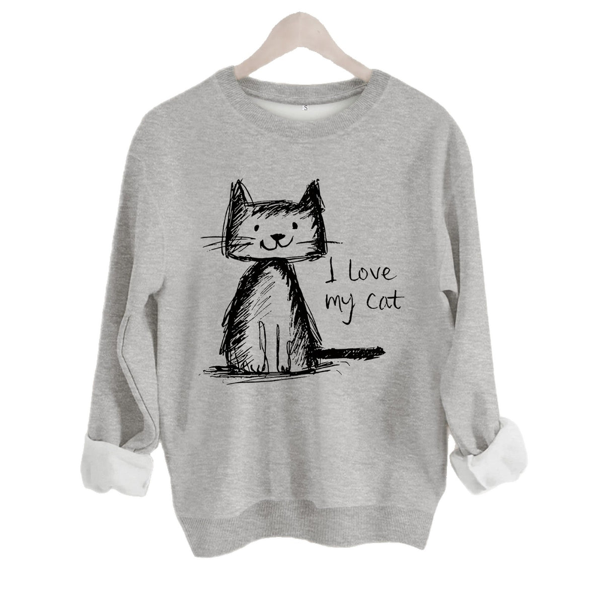 Round neck fleece hoodie