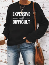 Round neck EXPENSIVE printed pullover sweatshirt sweatshirt
