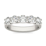 AGI Certified 1 1/4 CTW Round Lab Grown Diamond (G/VS) Five Stone Anniversary Band in 14K White Gold