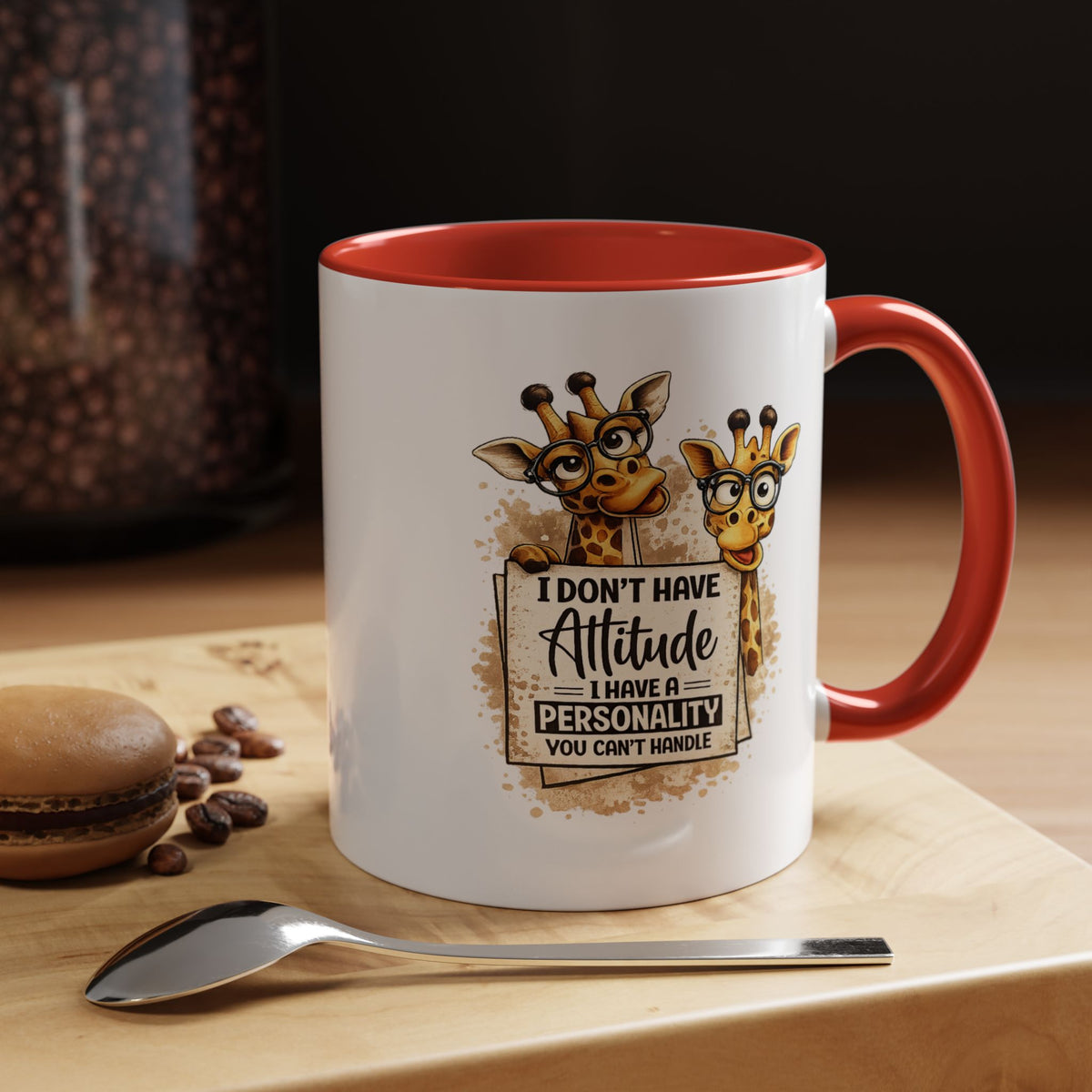 Funny Giraffe Coffee Mug, I Don't Have Attitude I Have A Personality You Can't Handle Mug, Sarcastic Animal Lover Gift