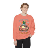Christian Duck Comfort Colors Sweatshirt, Walking with the Lord Crewneck, Cute Faith Based Duck Sweatshirt, Inspirational Christian Gift