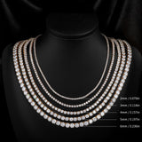 Copper Plated 18K Gold Zirconia Tennis Necklace Fashion Trendy Style Neck Chain