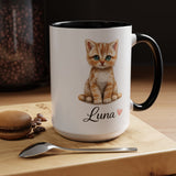 Personalized Cat Lover Mug, Custom Cat Name Coffee Mug, Cute Kitten Mug Gift for Cat Moms, Pet Lover Keepsake Cup