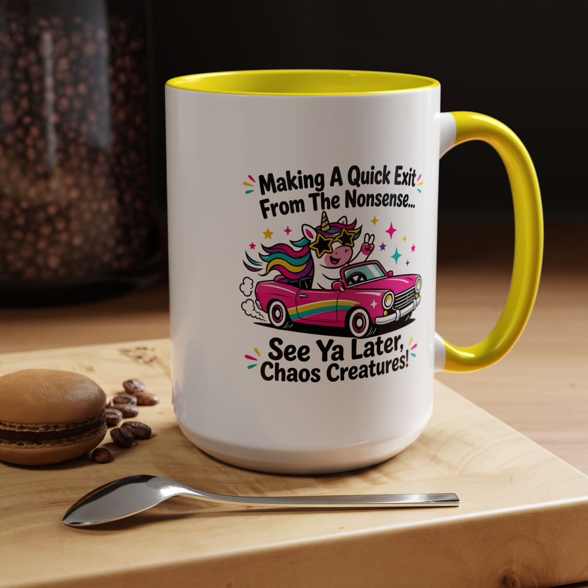 Funny Unicorn Coffee Mug, Making My Quiet Exit From The Nonsense Mug, Sarcastic Unicorn Gift, Chaos Creature Coffee Cup, Funny Coworker Mug