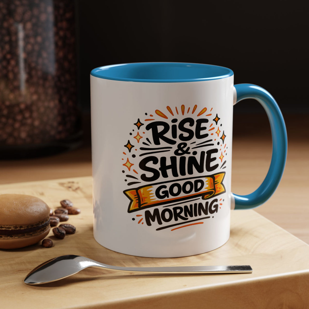 Rise and Shine Coffee Mug, Good Morning Motivational Cup, Cheerful Coworker Gift, Positive Office Desk Decor for Teacher or Coffee Lover