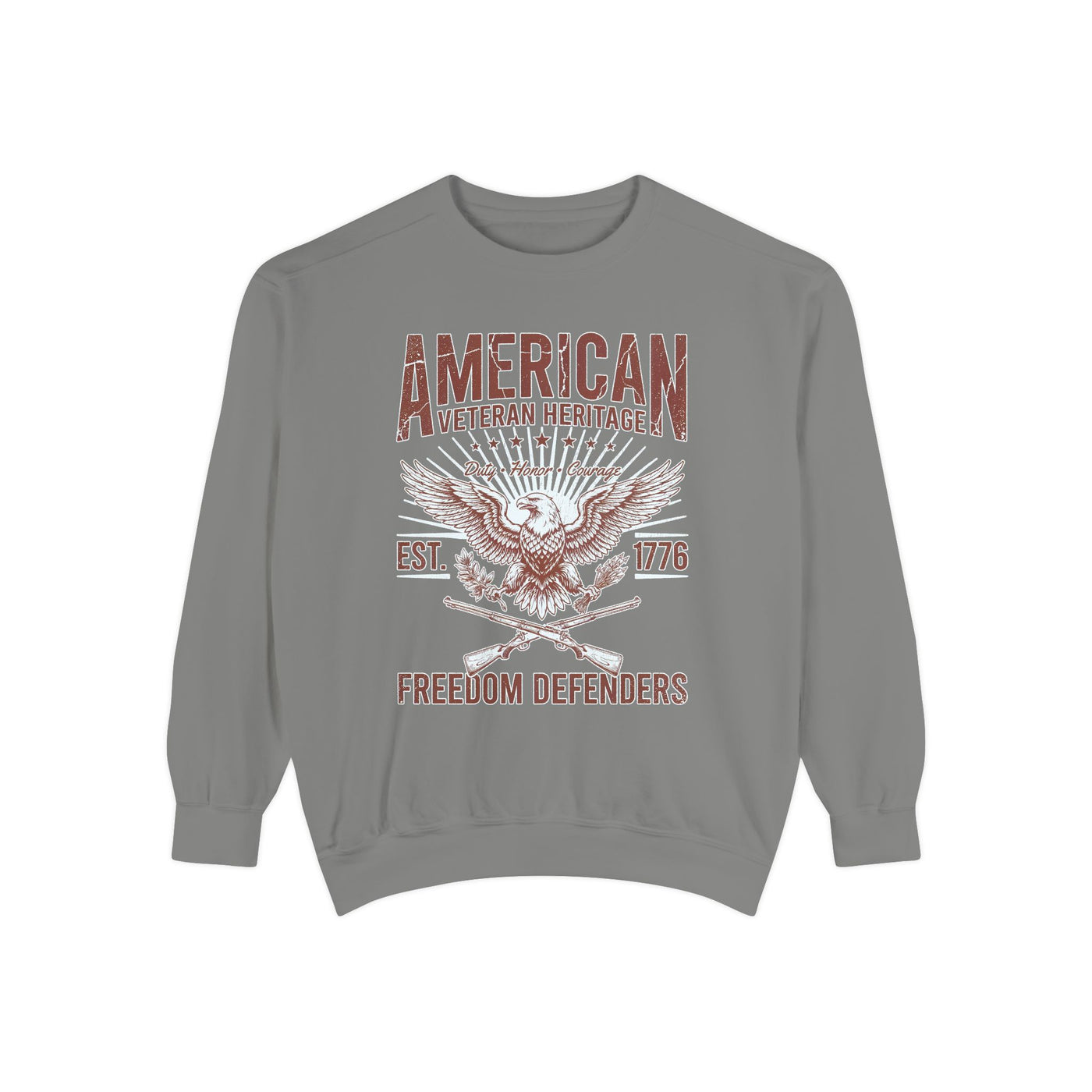 American Veteran Heritage Sweatshirt, Freedom Defenders Crewneck, Patriotic Eagle Gift, Veterans Day or Military Retirement Pullover