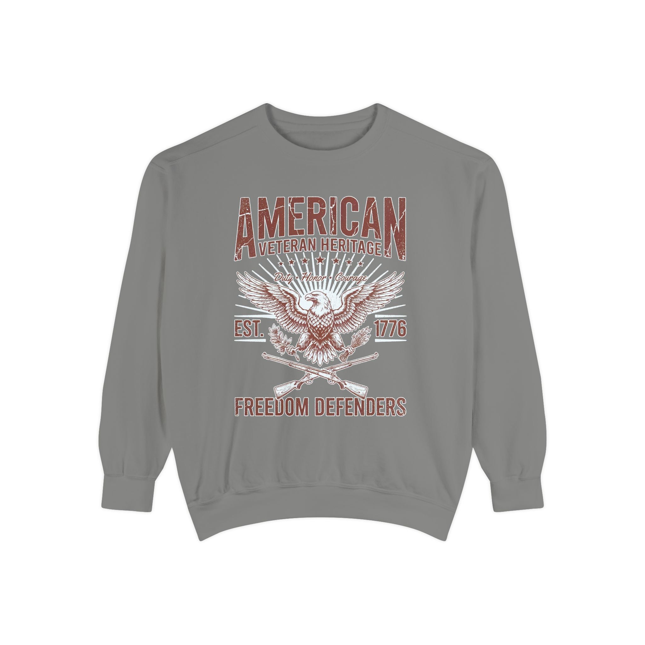 American Veteran Heritage Sweatshirt, Freedom Defenders Crewneck, Patriotic Eagle Gift, Veterans Day or Military Retirement Pullover