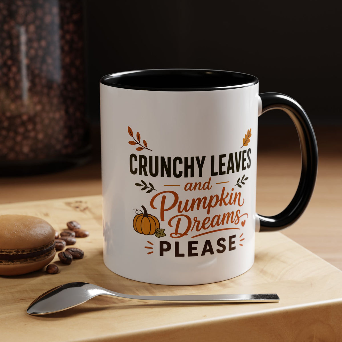 Cozy Air and Crunchy Leaves Mug, Pumpkin Dreams Fall Coffee Cup, Autumn Lover Gift for Her, Cute Seasonal Drinkware and Decor