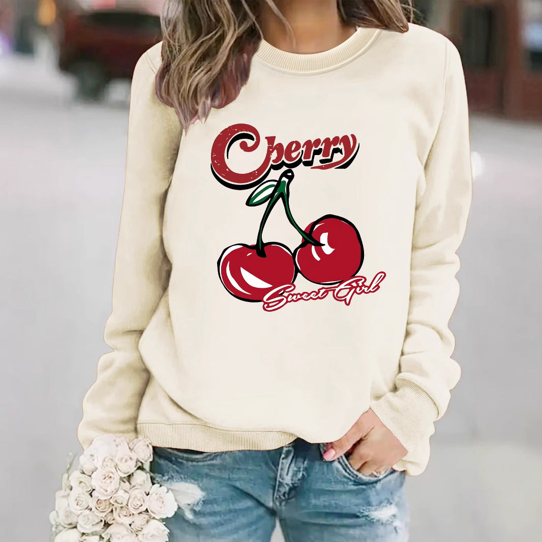 Long sleeved round neck pullover sweatshirt sweatshirt