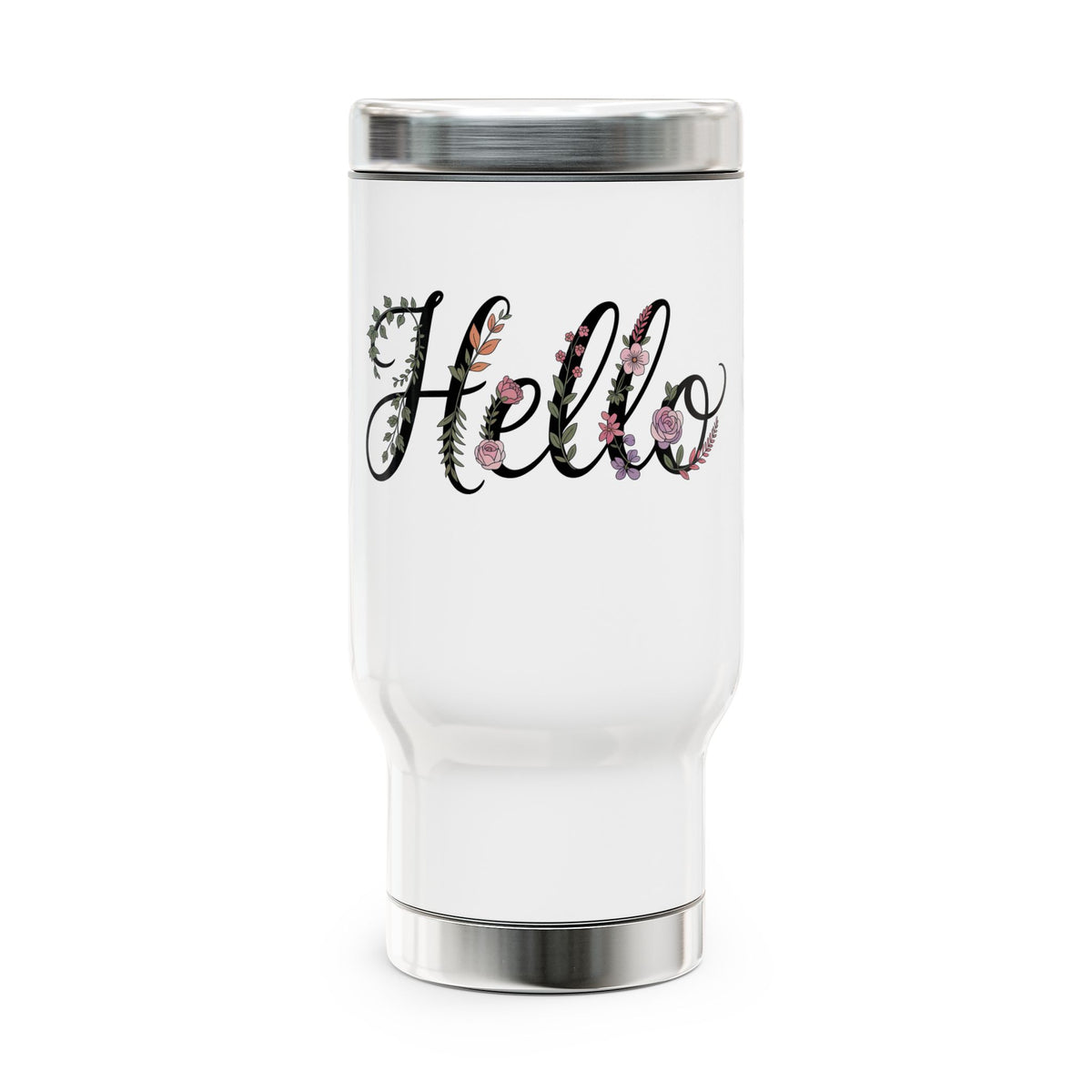 Floral Stainless Steel Travel Mug, Botanical Coffee Cup, Feminine Drink Tumbler, Pretty Gift for Her, Flower Lover Gift, Travel Cup