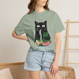 Black Cat Ramen Shirt Comfort Colors Tee, Funny Cat Lover Graphic Shirt, Introvert Cat Eating Noodles Tee, Japanese Foodie Gift