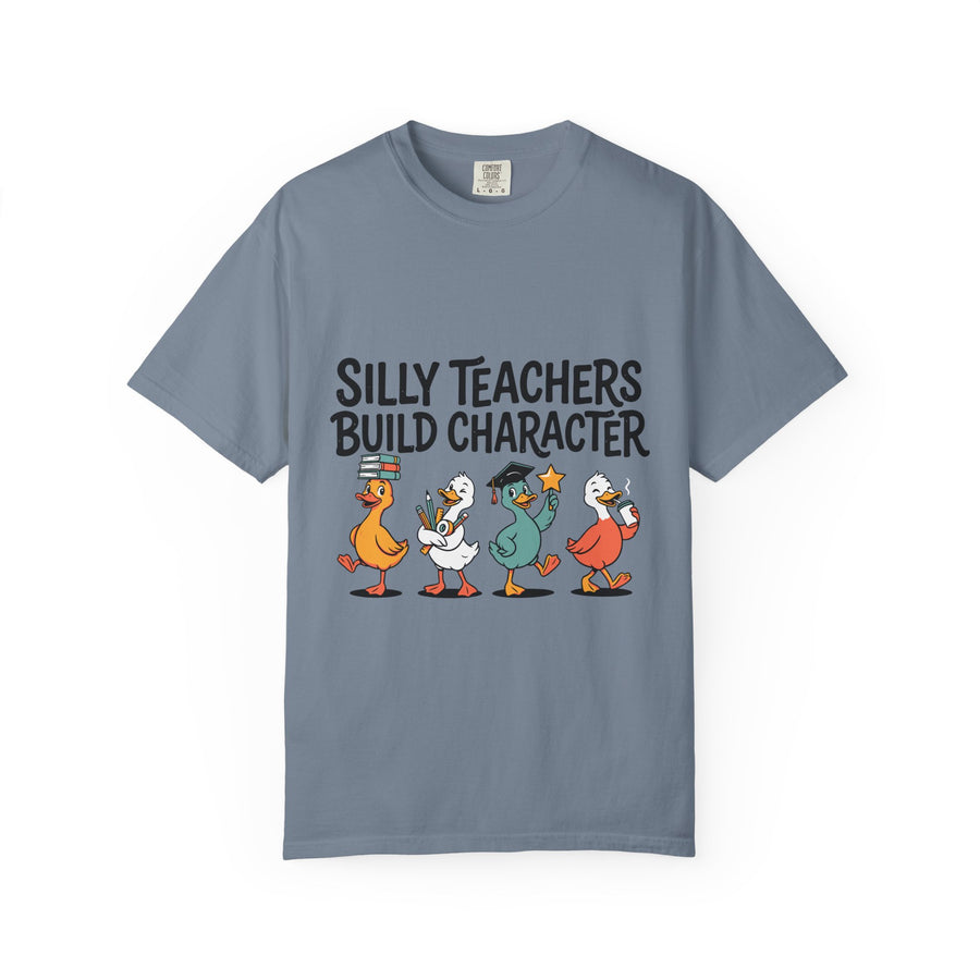Funny Teacher Comfort Colors Shirt, Silly Teachers Build Character Tee, Teacher Appreciation Gift, Elementary School Teacher Shirt