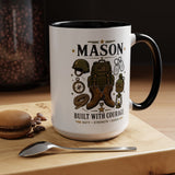 Personalized Army Soldier Mug, Built with Courage Coffee Cup, Custom Name Military Gift for Him, Veteran, Recruit or Service Member