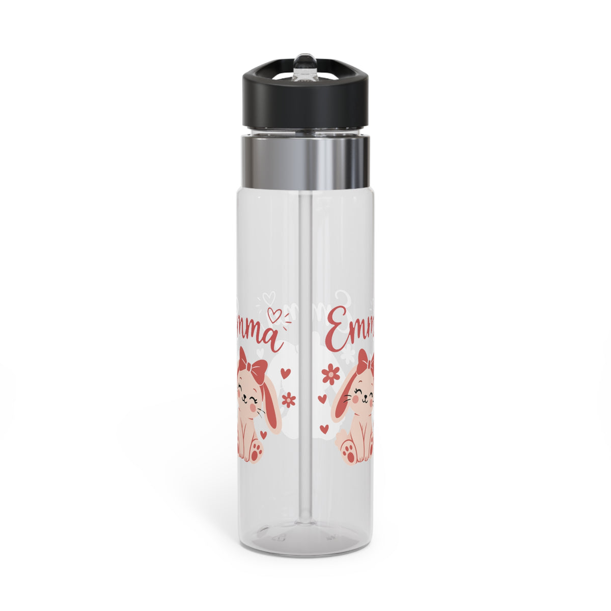 Cute Bunny Personalized Water Bottle, Custom Name Drink Bottle, Adorable School Gift, Rabbit Lover Gift, Birthday Gift, Reusable Kids Bottle