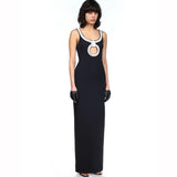 Womens Black Sleeveless Sling Design Diamond Party Club Bandage Dress