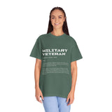 Military Veteran Definition Shirt, Funny Veteran T-Shirt, Sarcastic Armed Forces Gift, Retirement Tee for Soldier, Proud Service Member Top