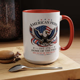American Pride Eagle Mug, Patriotic Bald Eagle Coffee Mug, Home of the Free Because of the Brave Gift, USA Veteran Mug