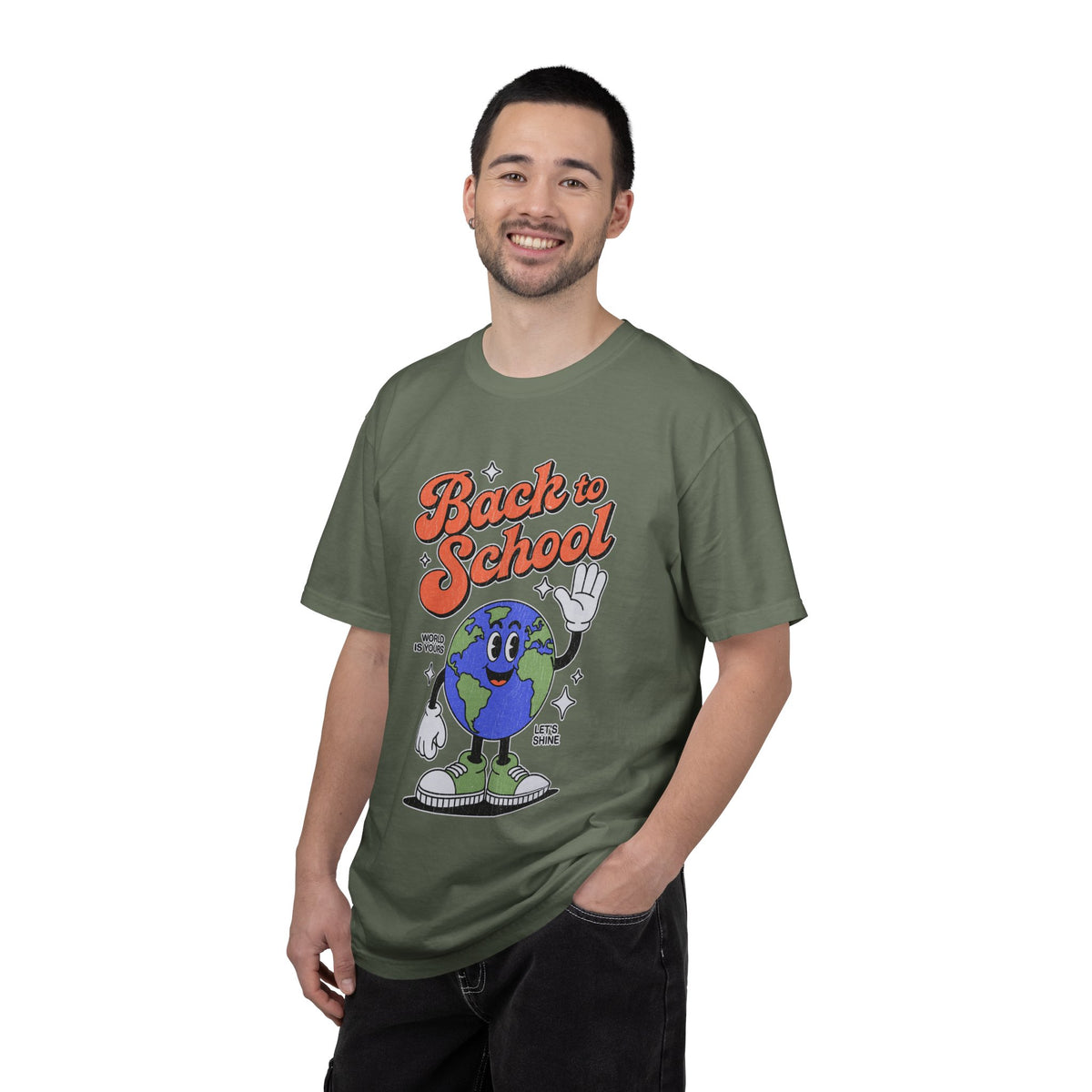 Back to School Earth T-Shirt, Retro Globe Graphic Tee, Teacher First Day Outfit, Student Gift, Classroom Shirt, Geography Educator Gift