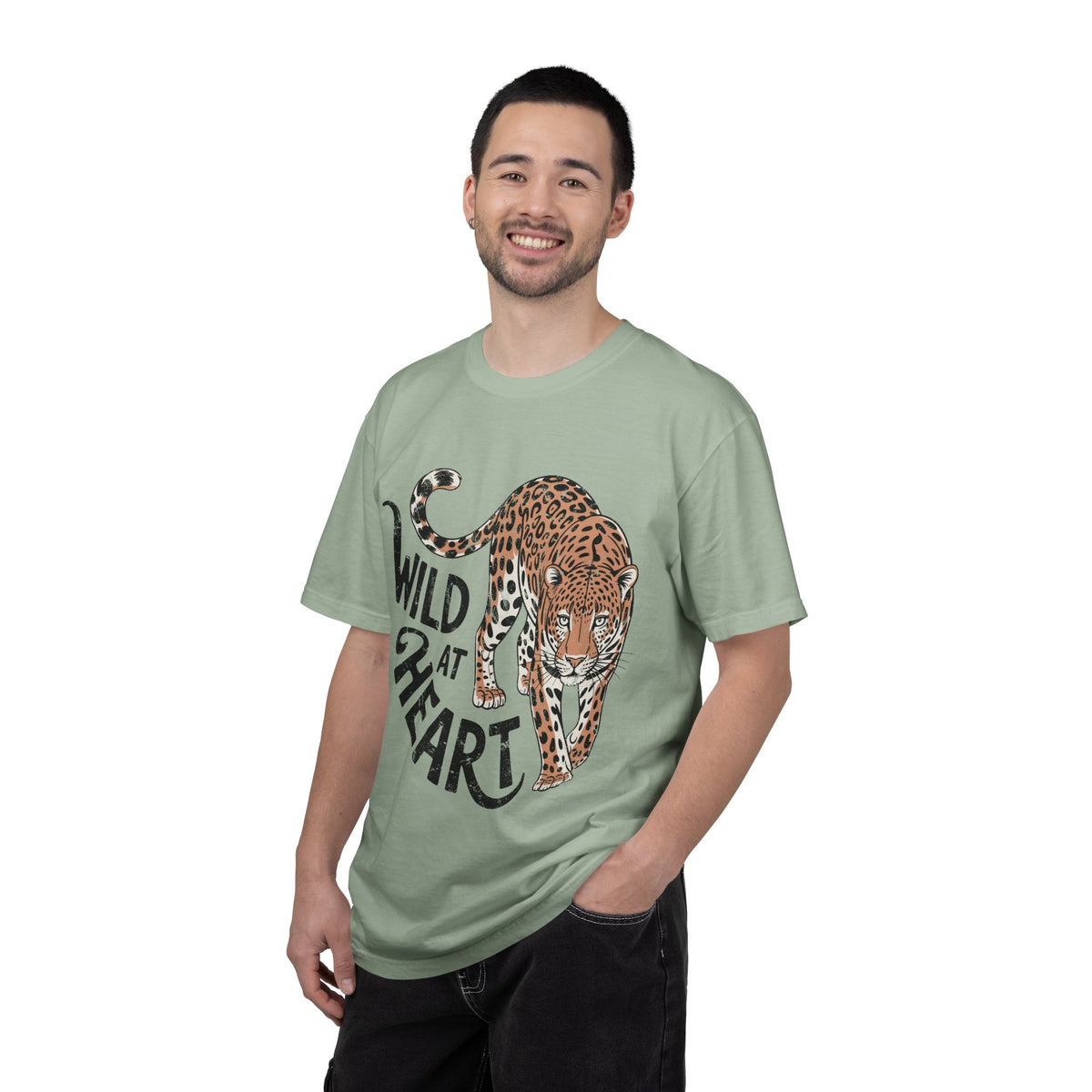 Leopard Graphic Comfort Colors Shirt, Wild At Heart Leopard Tee, Boho Animal Print Shirt, Safari Lover Gift for Women