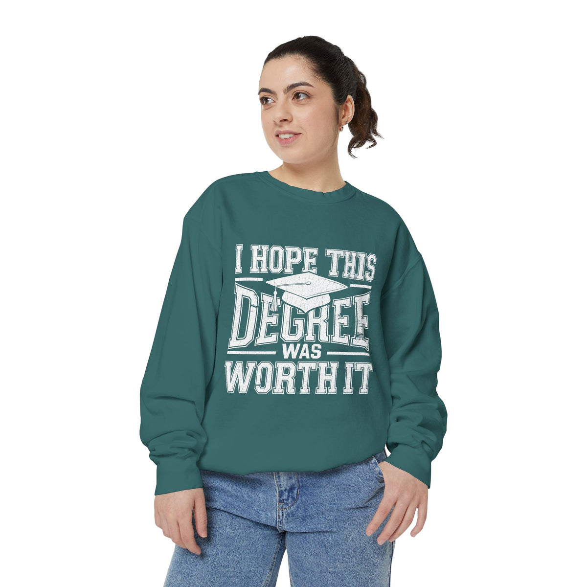 I Hope This Degree Was Worth It Sweatshirt, Funny Graduation Crewneck, College Graduate Gift, Senior Class Pullover, Commencement Outfit