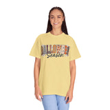 Halloween Season Shirt, Leopard Plaid Pumpkin Letter Graphic Tee, Cute Fall Gift for Women, Spooky October Outfit for Teachers and Moms