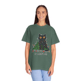 It Wasn't Me Black Cat Christmas Shirt, Funny Holiday T-Shirt, Mischievous Kitty Lights Tee, Gift for Cat Mom, Cat Dad, Christmas Party Top