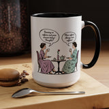 Funny Coffee Lovers Mug, Running on Caffeine and Pure Sarcasm Mug, Vintage Tea Party Coffee Cup, Best Friend Coffee Gift