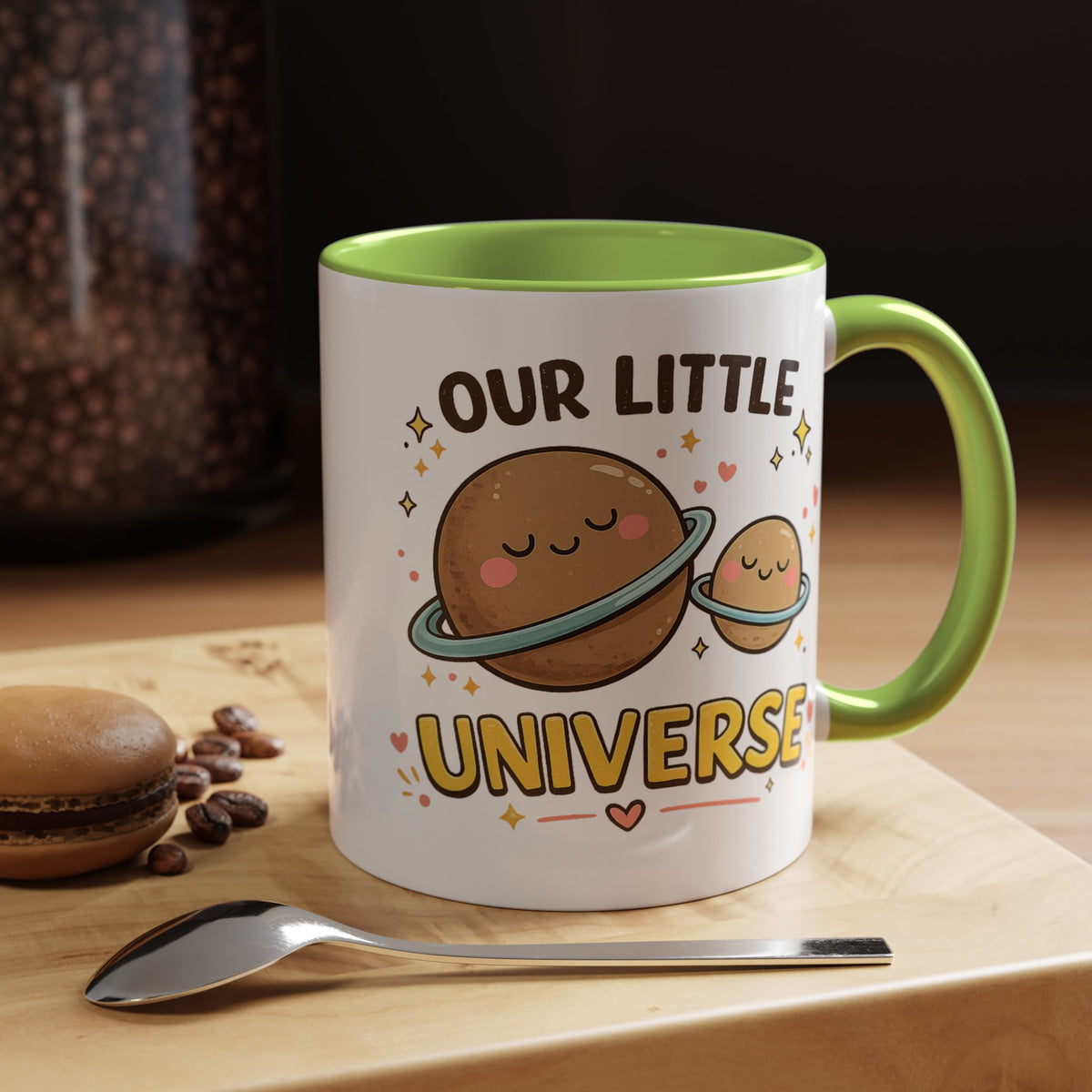 Cute Planet Family Mug, Our Little Universe Coffee Mug, Parent Child Gift, New Mom Mug, Space Lover Family Cup, Baby Shower Gift