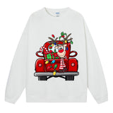 Christmas hoodie for women, Christmas car lights reindeer