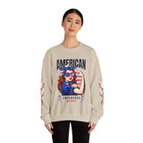 American Empowered Women Sweatshirt, Patriotic Rosie Style Crewneck, USA Flag Pullover, Fourth of July Outfit, Feminist Gift for Her