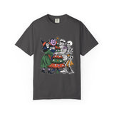 Spooky Christmas Shirt, Halloween Holiday Mashup T-Shirt, Witch Vampire Mummy and Skeleton Tree Tee, Gothic Christmas Gift for Horror Fan