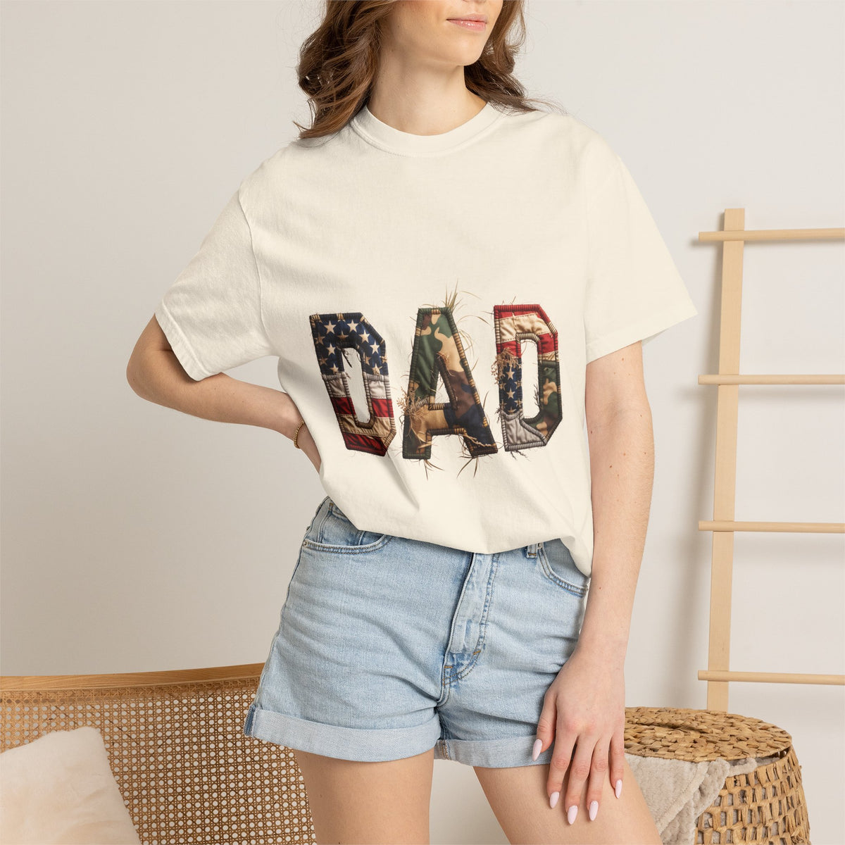 Patriotic Dad Shirt with USA Flag Design, American Father Graphic Tee, Fourth of July Gift for Dad, Proud USA Dad T-Shirt