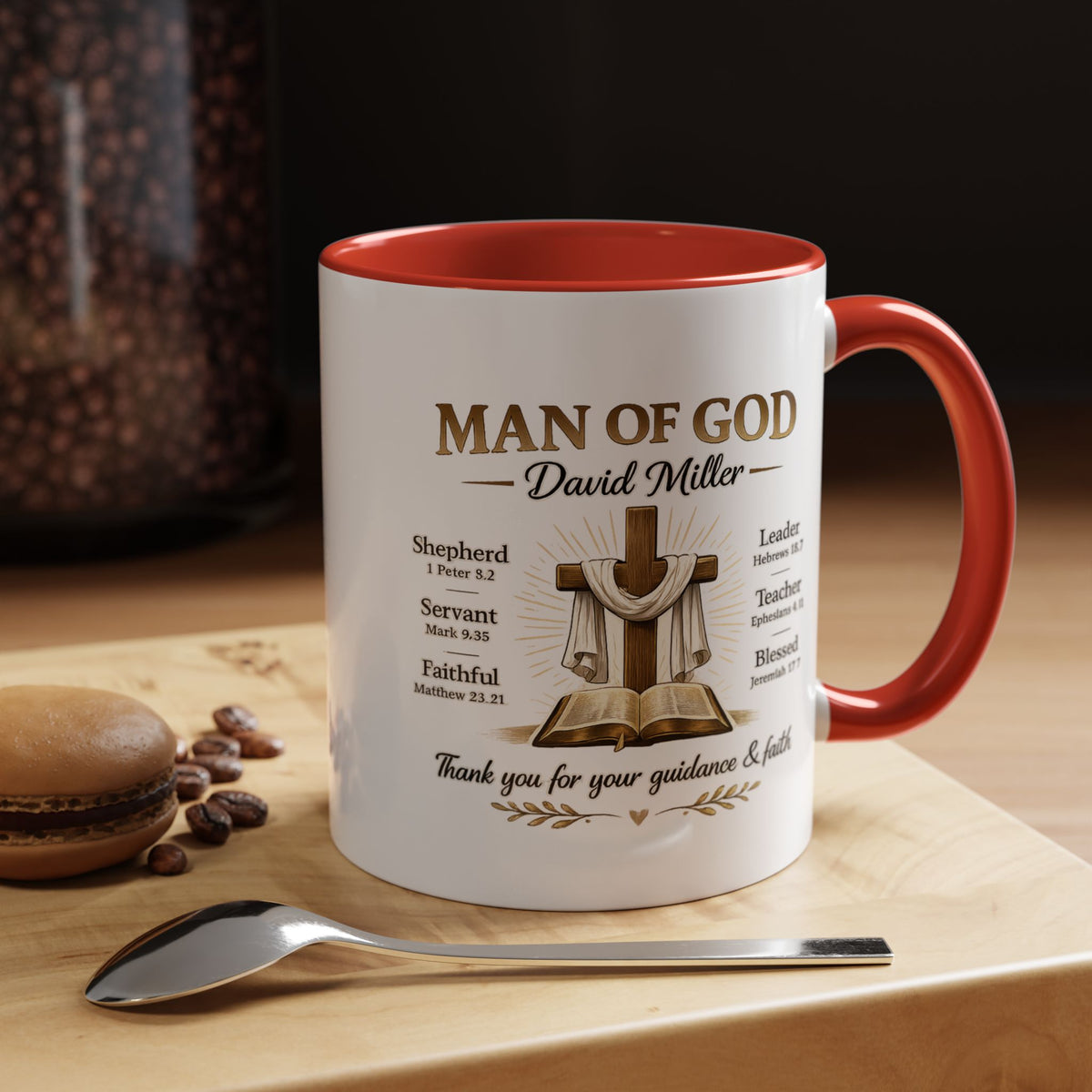 Personalized Man of God Mug, Christian Pastor Appreciation Gift, Custom Faith Coffee Mug for Pastor, Church Leader Thank You Gift
