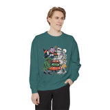 Spooky Christmas Sweatshirt, Halloween Holiday Mashup Crewneck, Witch Vampire Mummy Skeleton Pullover, Gothic Xmas Gift for Horror Fan