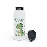 Dinosaur Personalized Water Bottle, Custom Name Drink Bottle, Adventure Gift, Kids School Bottle, Birthday Gift, Reusable Hydration Bottle