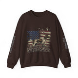 Personalized Patriotic Dog Sweatshirt, Custom Family Name Pullover, American Flag Dog Crewneck, USA Dog Lover Gift, Fourth of July Shirt