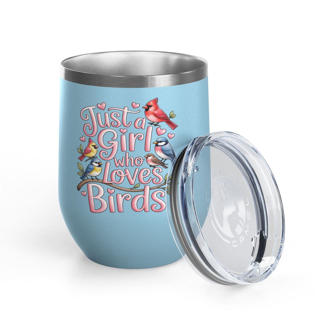 Bird Lover Wine Tumbler, Just a Girl Who Loves Birds, Cute Birdwatching Drink Tumbler, Nature Lover Gift for Her, Birdwatcher Gift, Nature