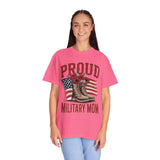 Proud Military Mom Shirt, Patriotic Army Mom T Shirt, Boots and Flowers Graphic Tee, American Flag Family Support Gift