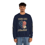 Personalized Proud Mom Sweatshirt, Custom Military Mom Pullover, American Flag Heart Crewneck, Military Mom Gift, Patriotic Mother Shirt