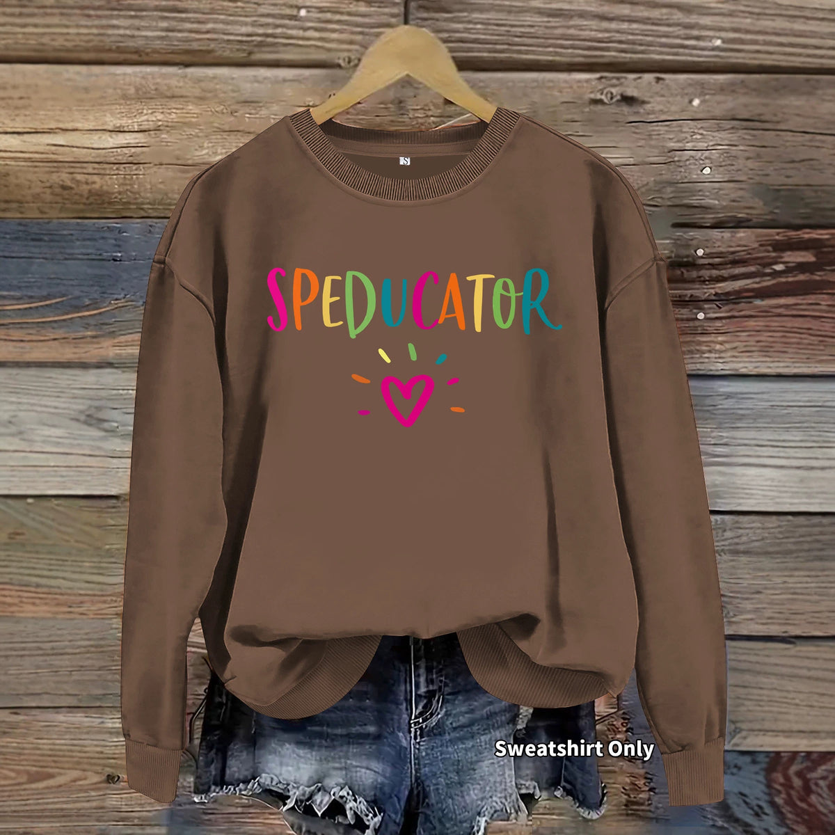 Loose velvet sweatshirt
