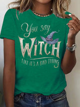 Printed short sleeved witch Halloween