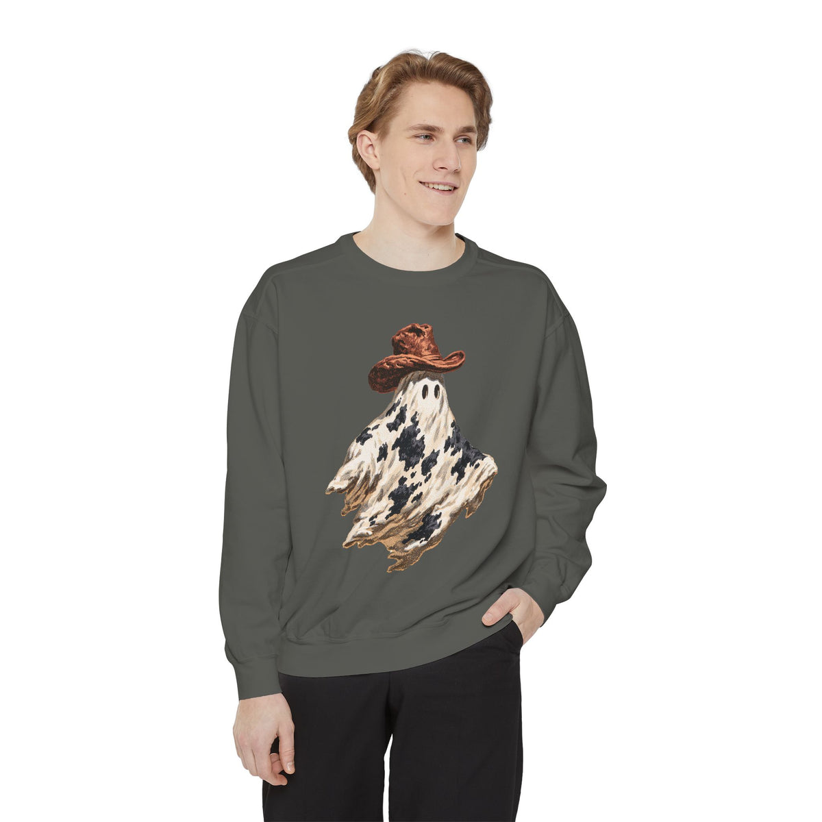 Western Ghost Halloween Sweatshirt, Cowboy Hat Spooky Pullover, Cute Vintage Fall Gift for Cowgirl, Country October Outfit for Women